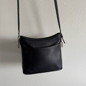 Vintage Black Leather Coach 9062 Hobo Crossbody Purse